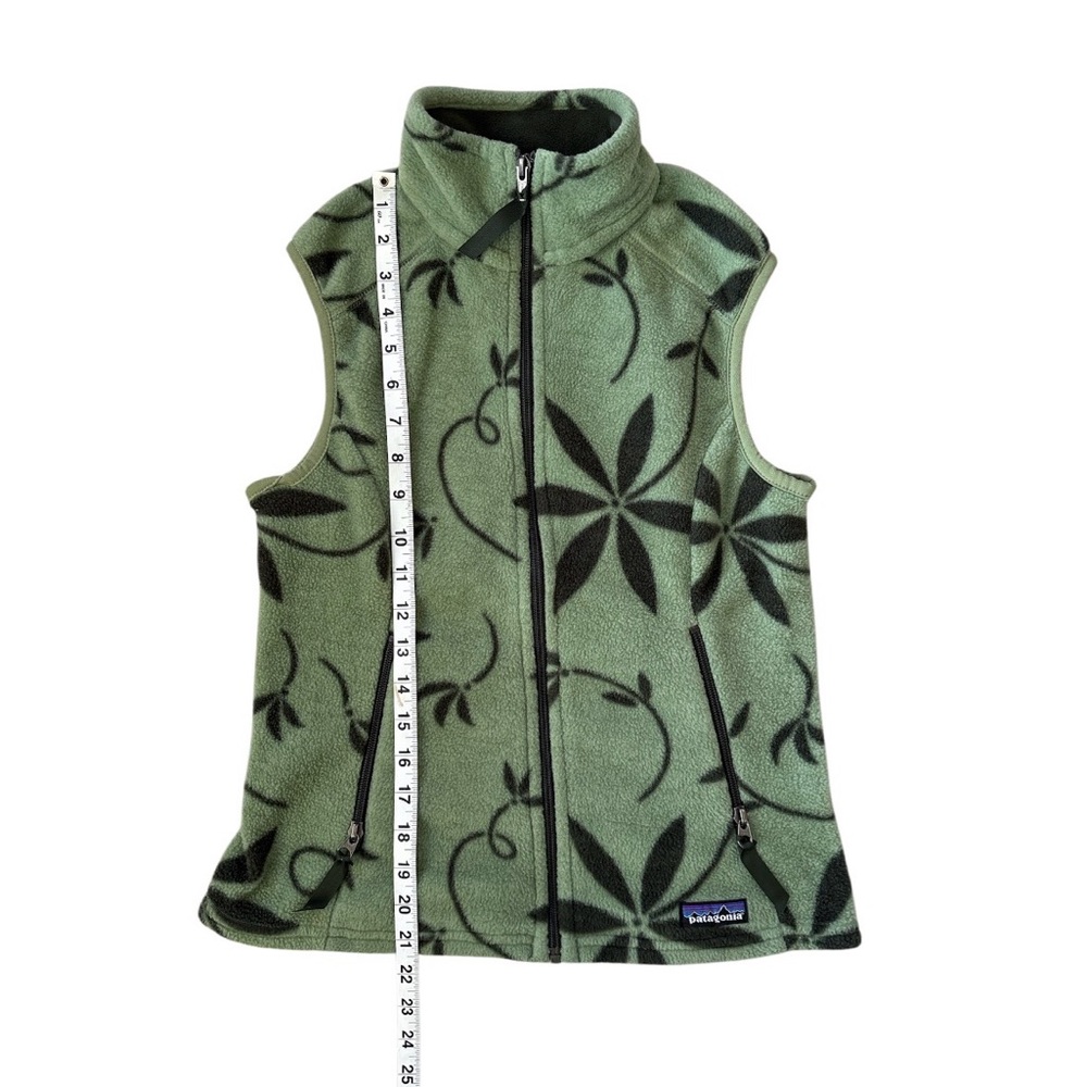 Vintage Patagonia Synchilla Green Floral Leaf Fleece Vest Medium Made in‎ USA - Picture 6 of 7